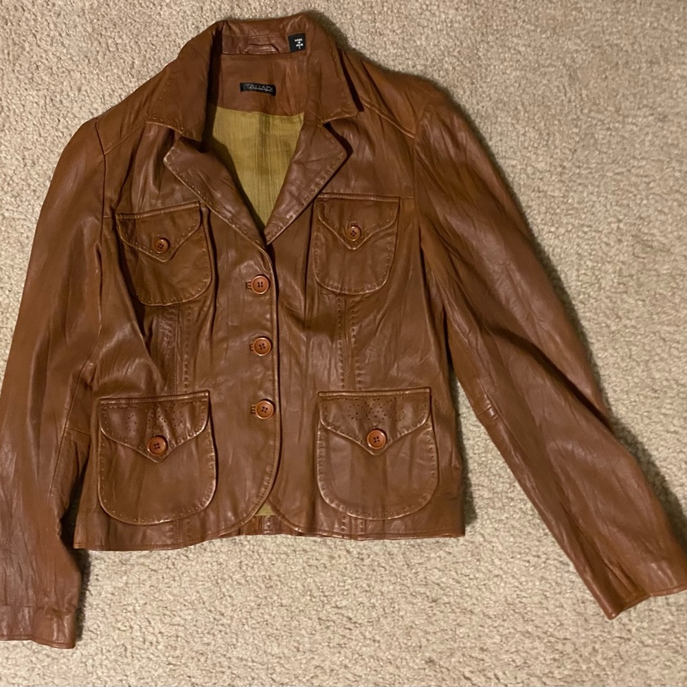 Brown ladies Leather jacket